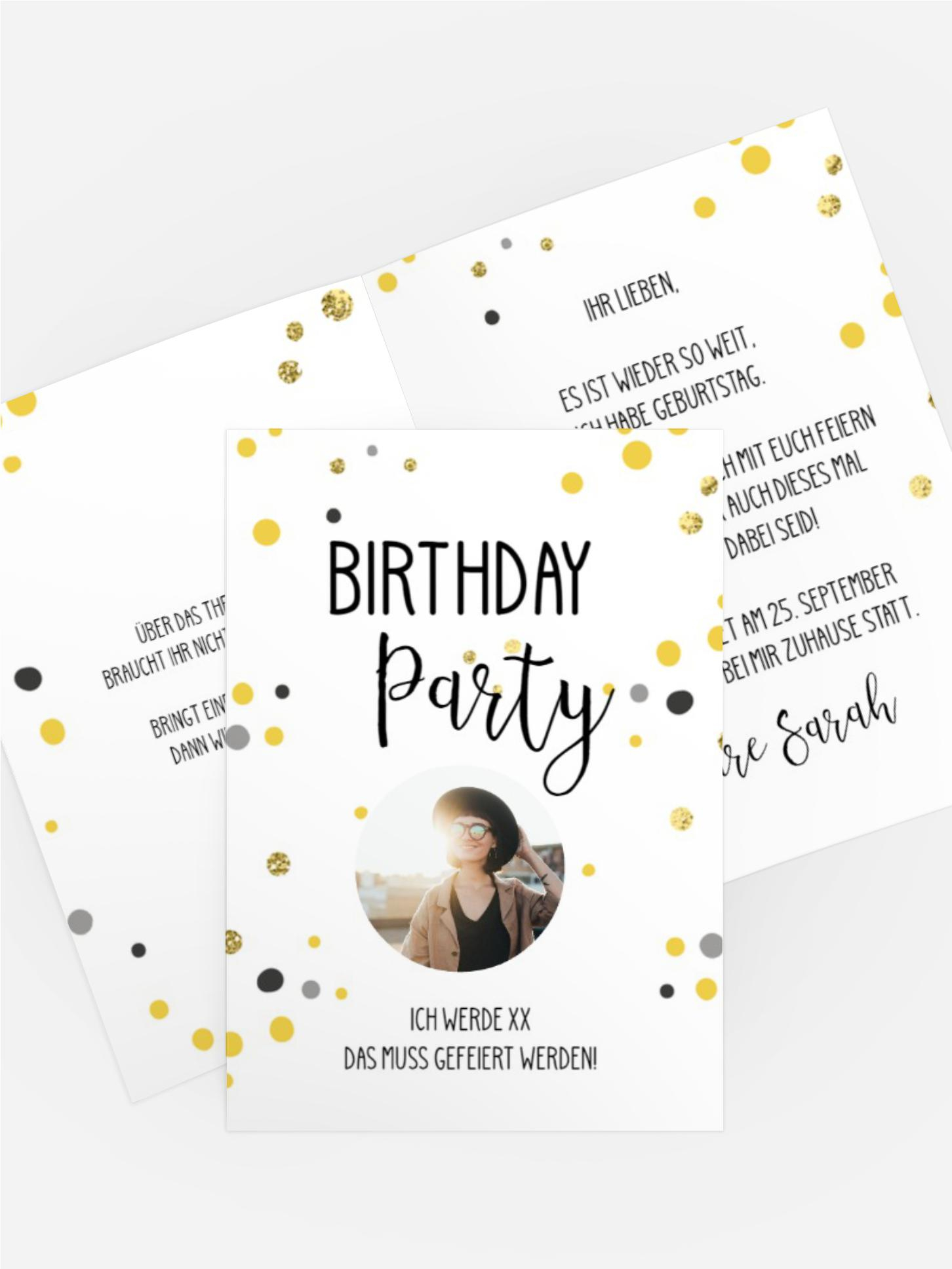 Geburtstagseinladung Konfetti-Party