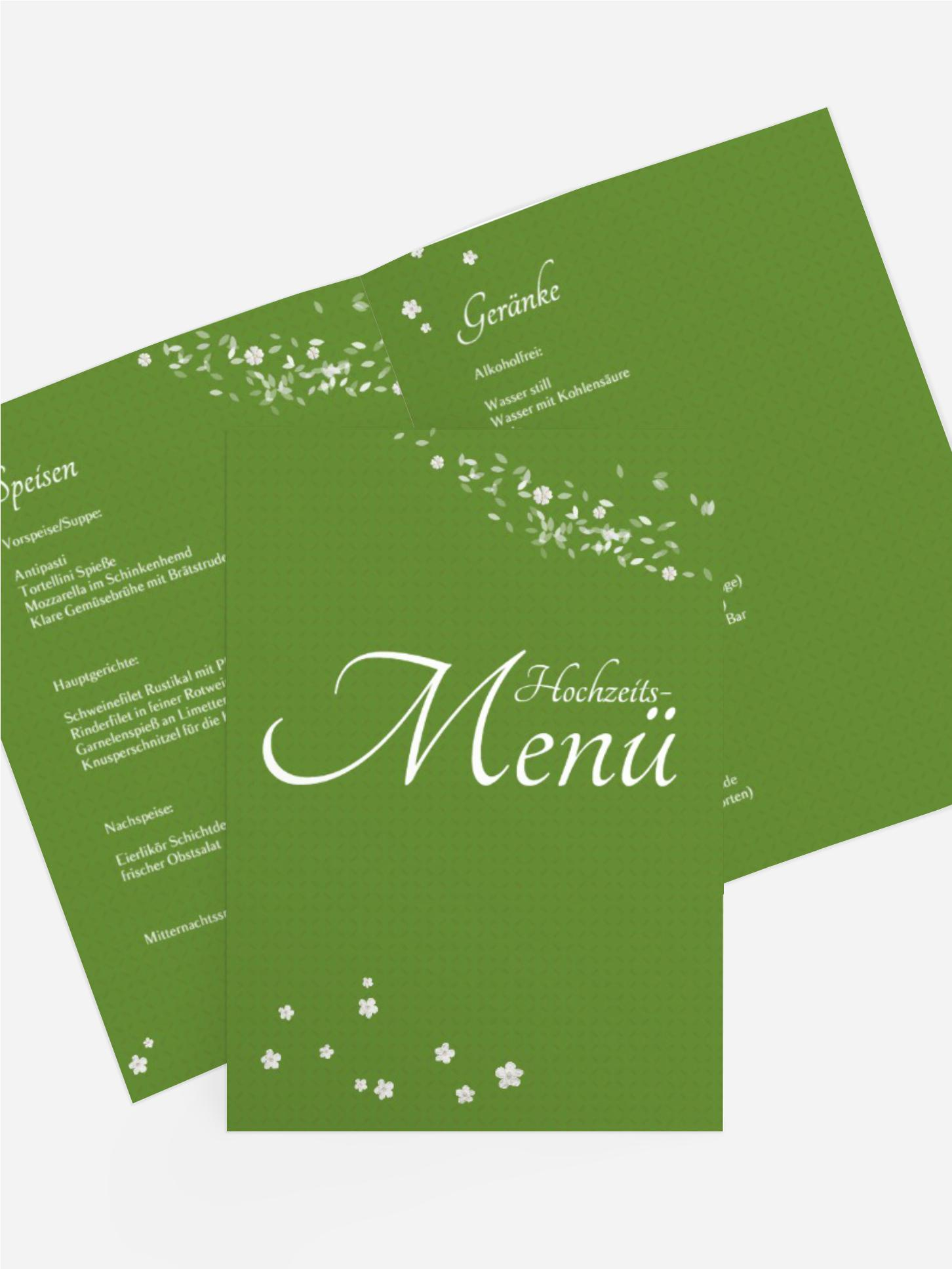 Menükarte romantic flower Menükarte romantic flower