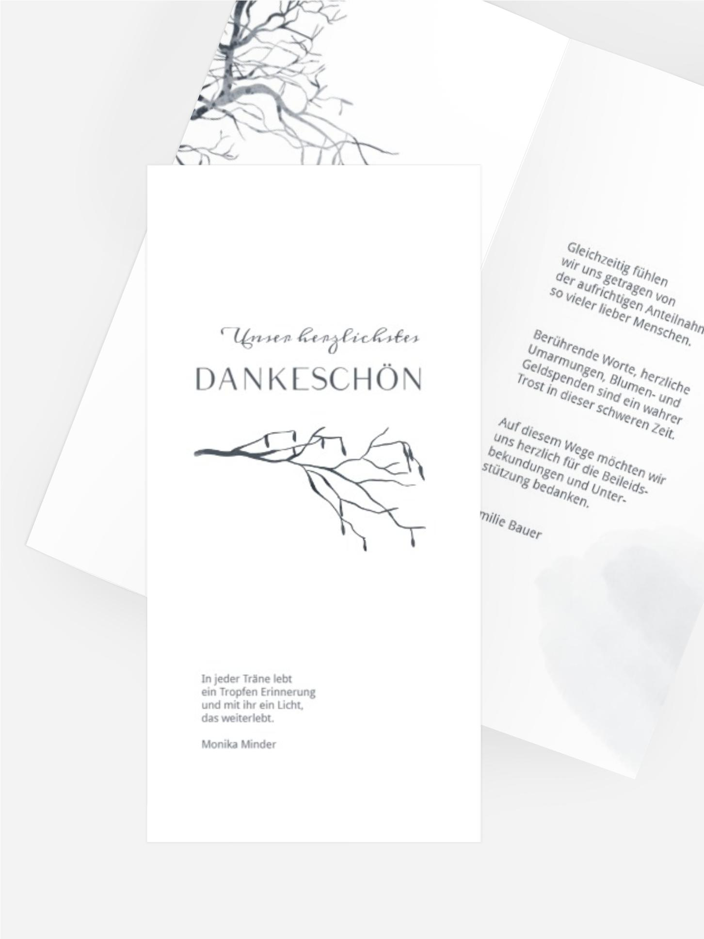 Danksagung Trauer Weinender Baum