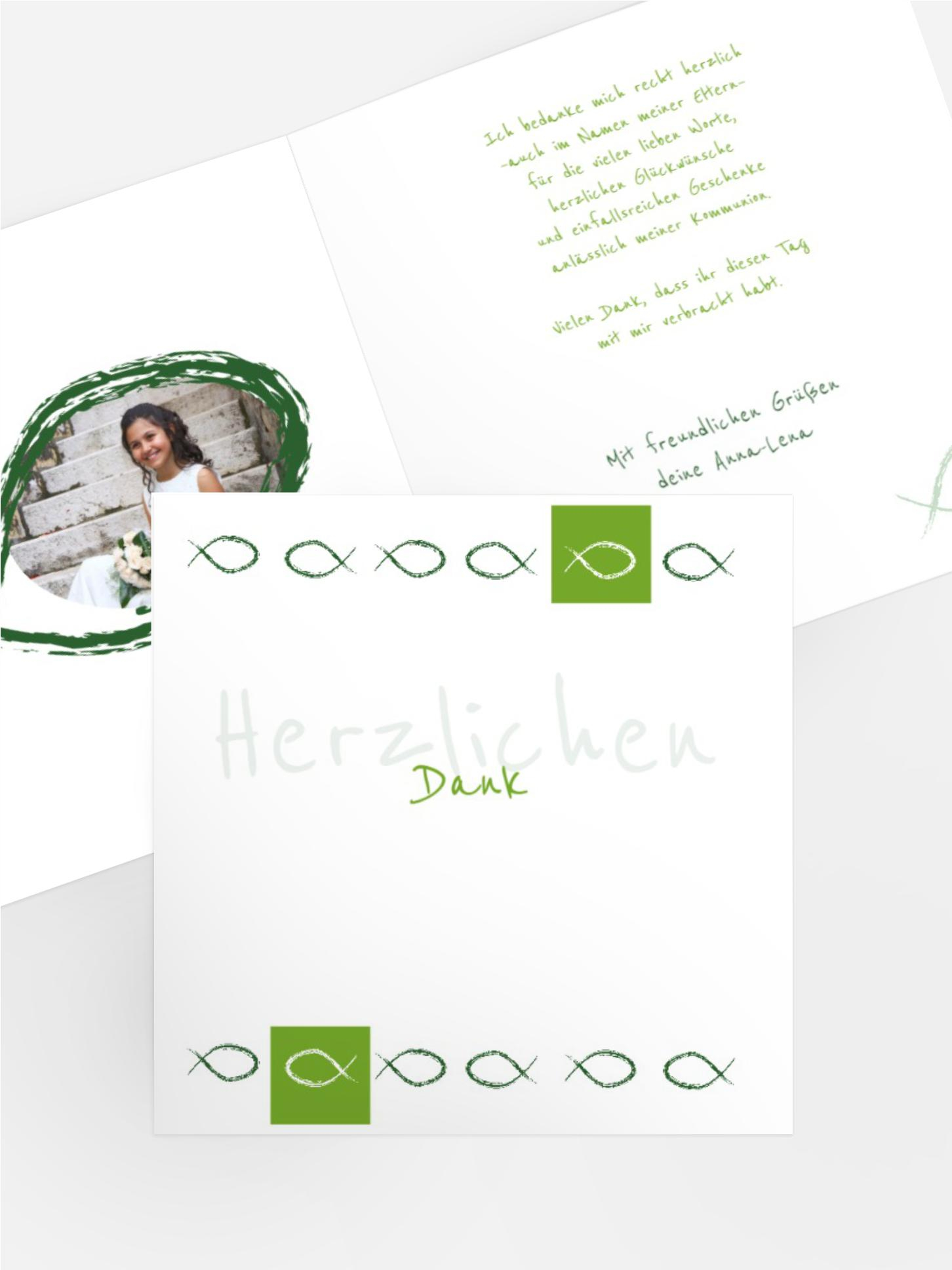 Dankeskarte Kommunion Fische