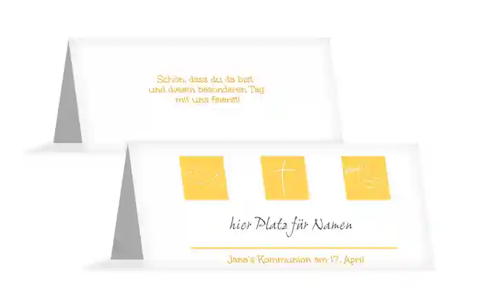Tischkarte Konfirmation Triple