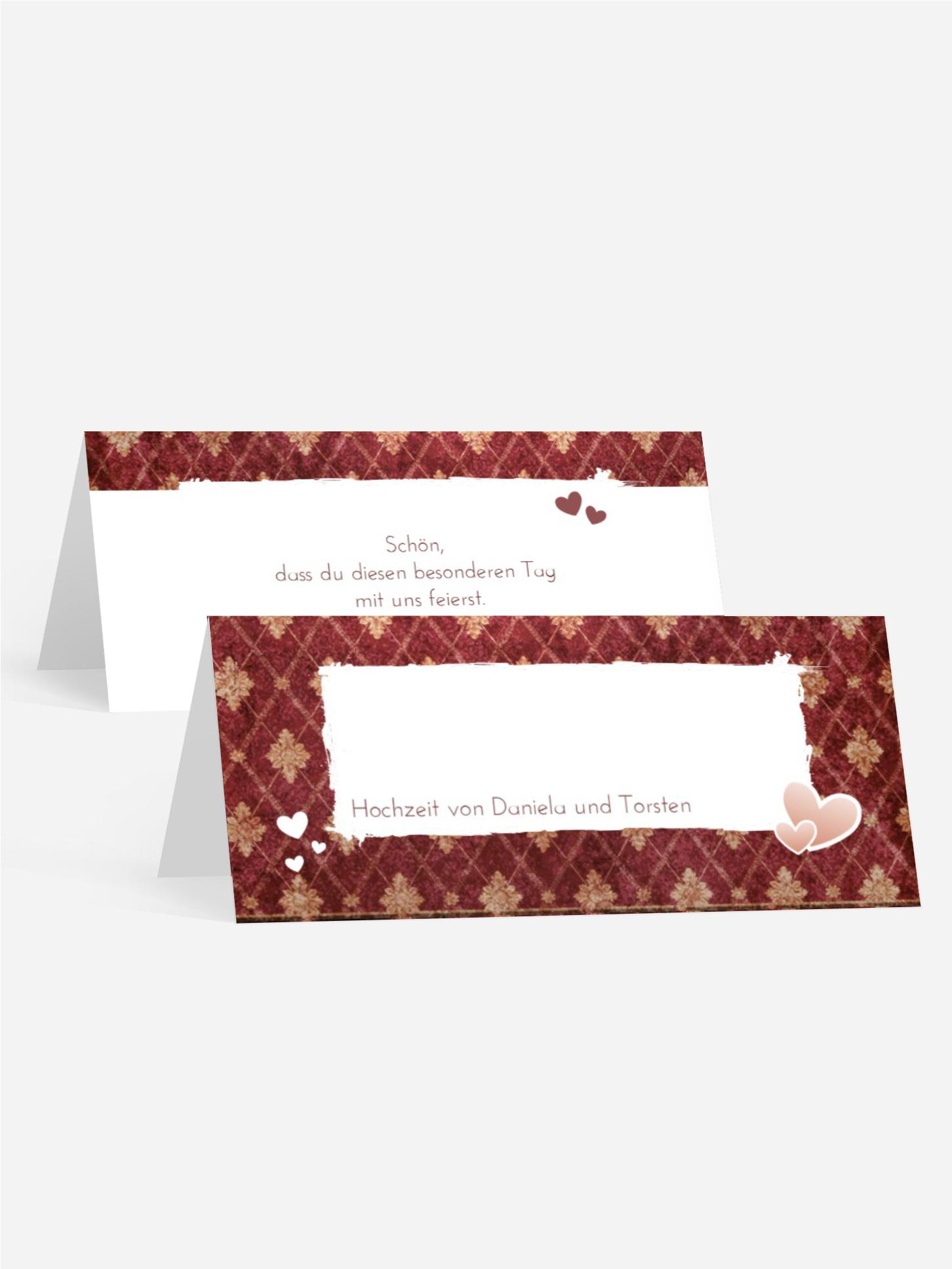 Tischkarte Liebesbündnis