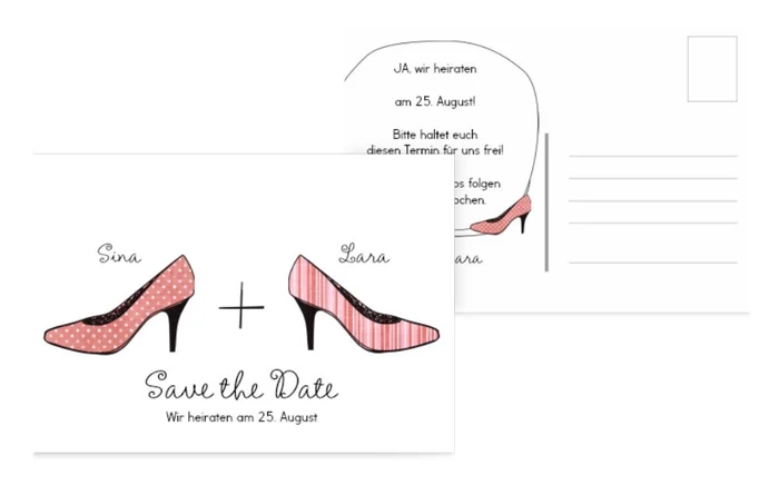 Save the Date Karte High Heels