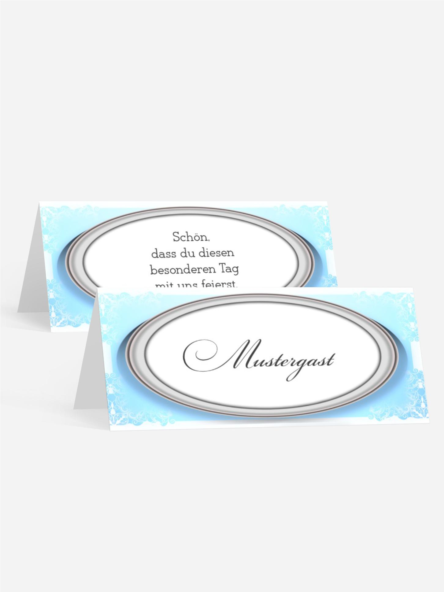 Tischkarte Taufe Oval Frame