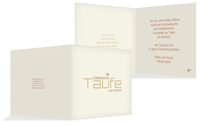 Taufe Dankeskarte Vogel Taufe Dankeskarte Vogel