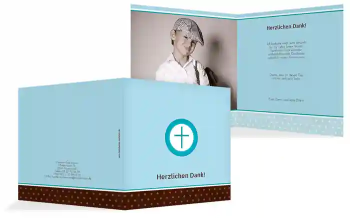 Kommunion Dankeskarte Kreuzhostie