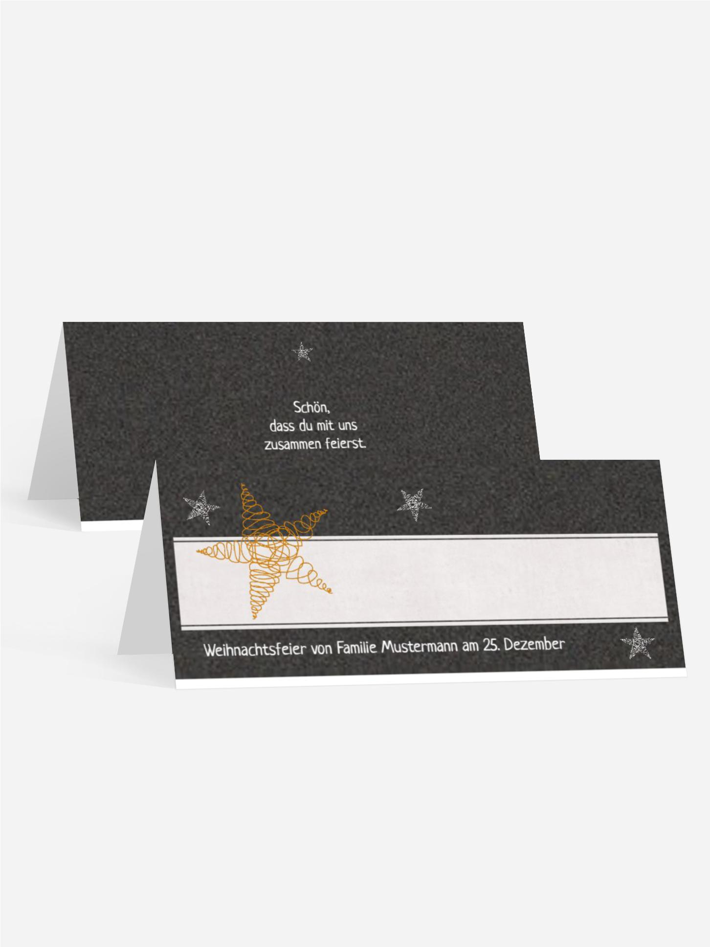 Weihnachten Tischkarte Curly Star