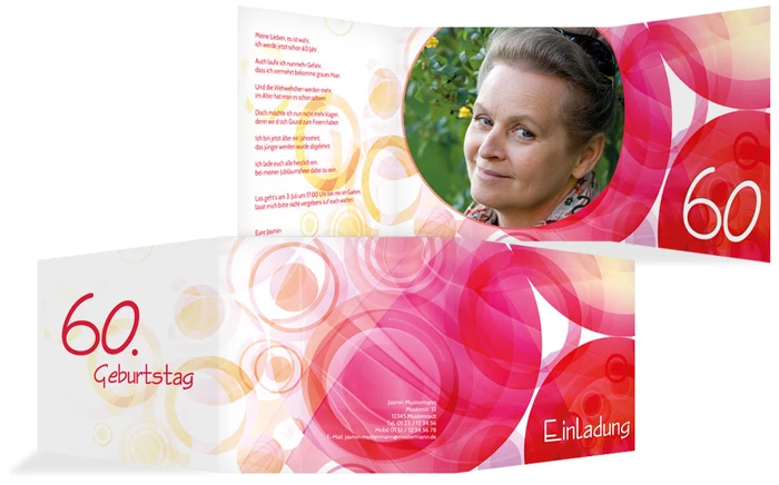 Einladungskarte colorful circles 60 Foto Einladungskarte colorful circles 60 Foto