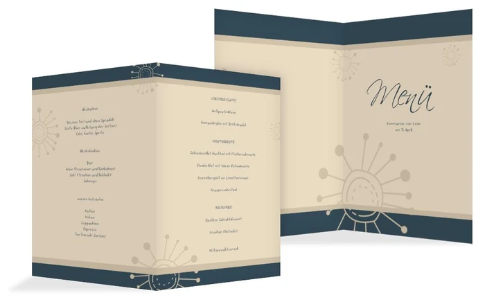 Menükarte Kommunion Blumen Menükarte Kommunion Blumen