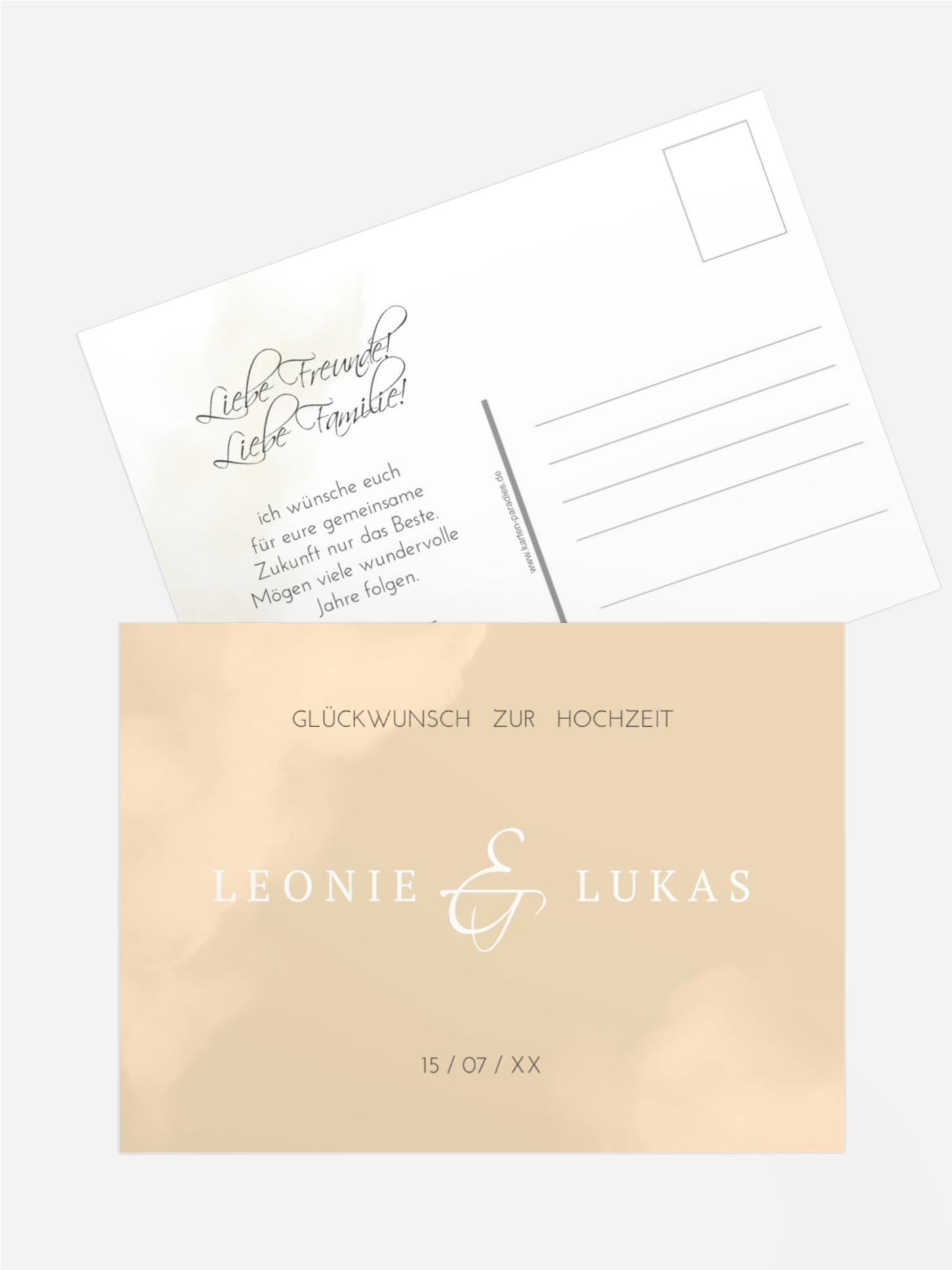 Glückwunschkarte zur Hochzeit Fly together