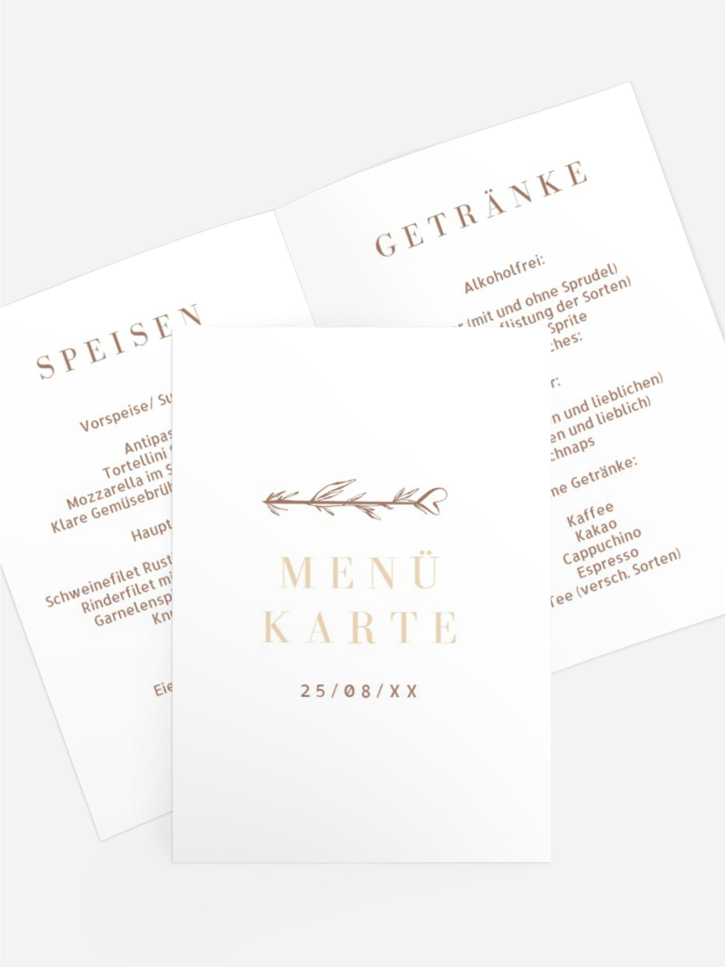 Menükarte Gemeinsame Bildreihe