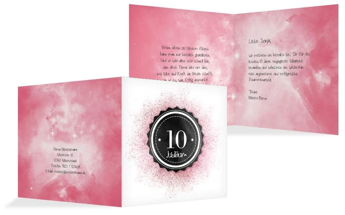 Glückwunschkarte Jubiläum Galaxie