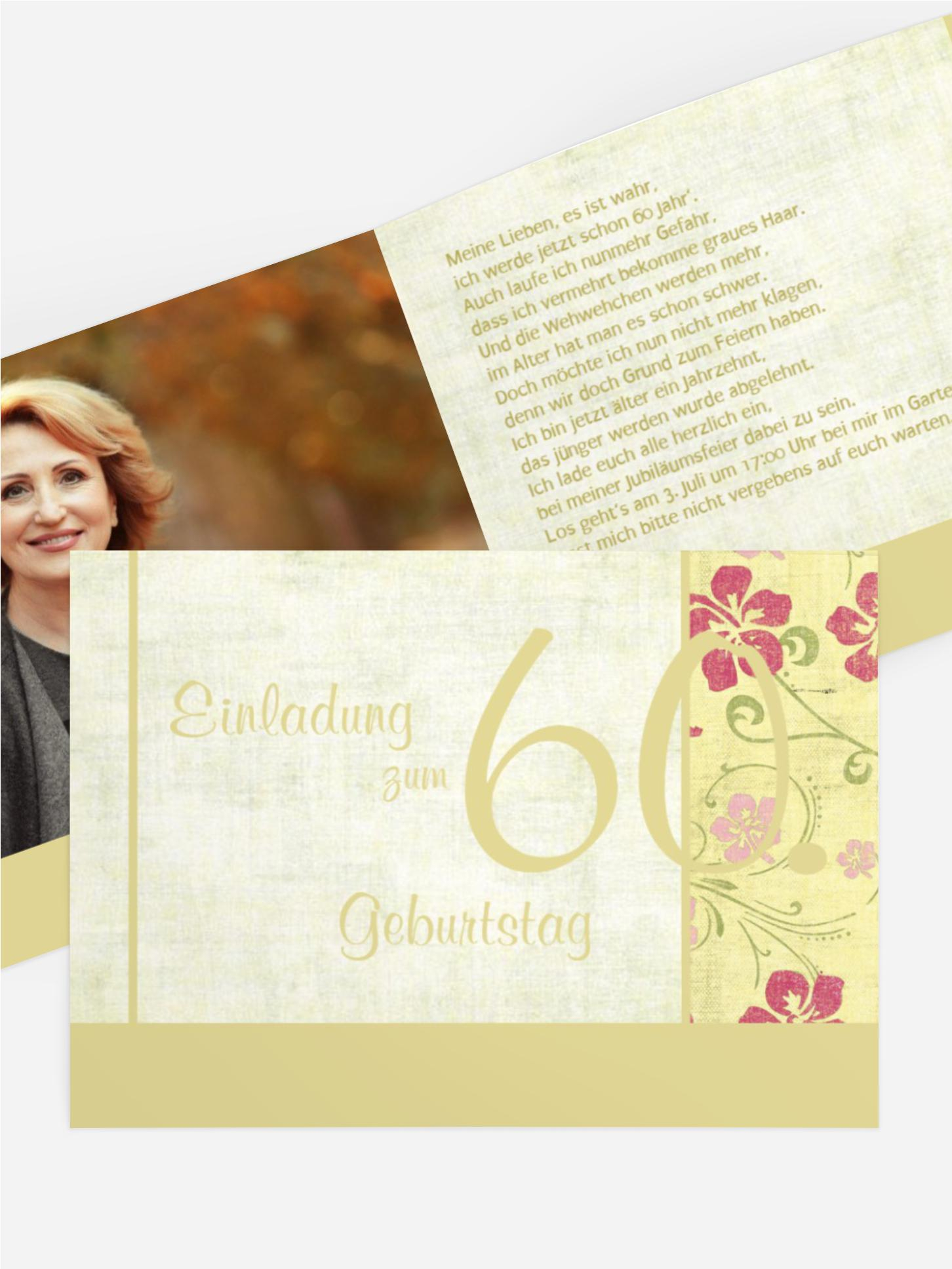Einladung zum Geburtstag Hibiskus 60 Foto