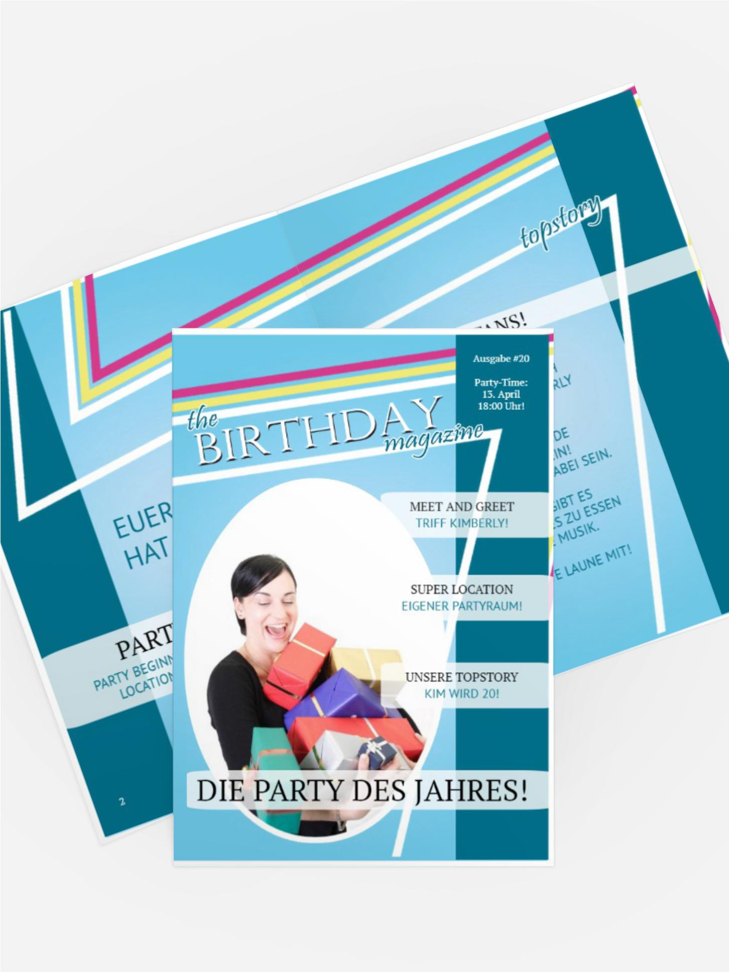 Geburtstagseinladung Birthday Magazine Foto Geburtstagseinladung Birthday Magazine Foto