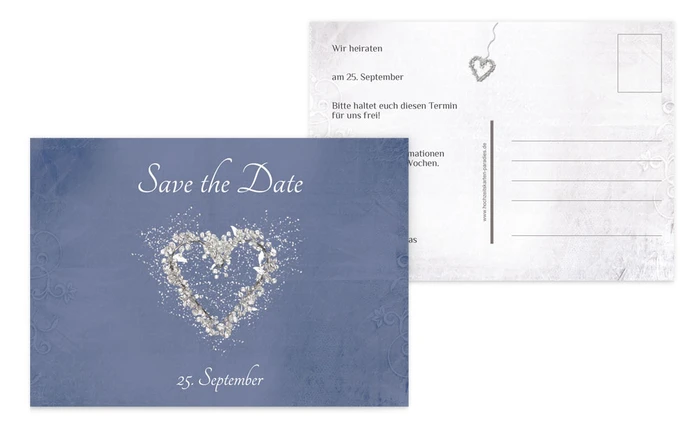 Save the Date glamour heart