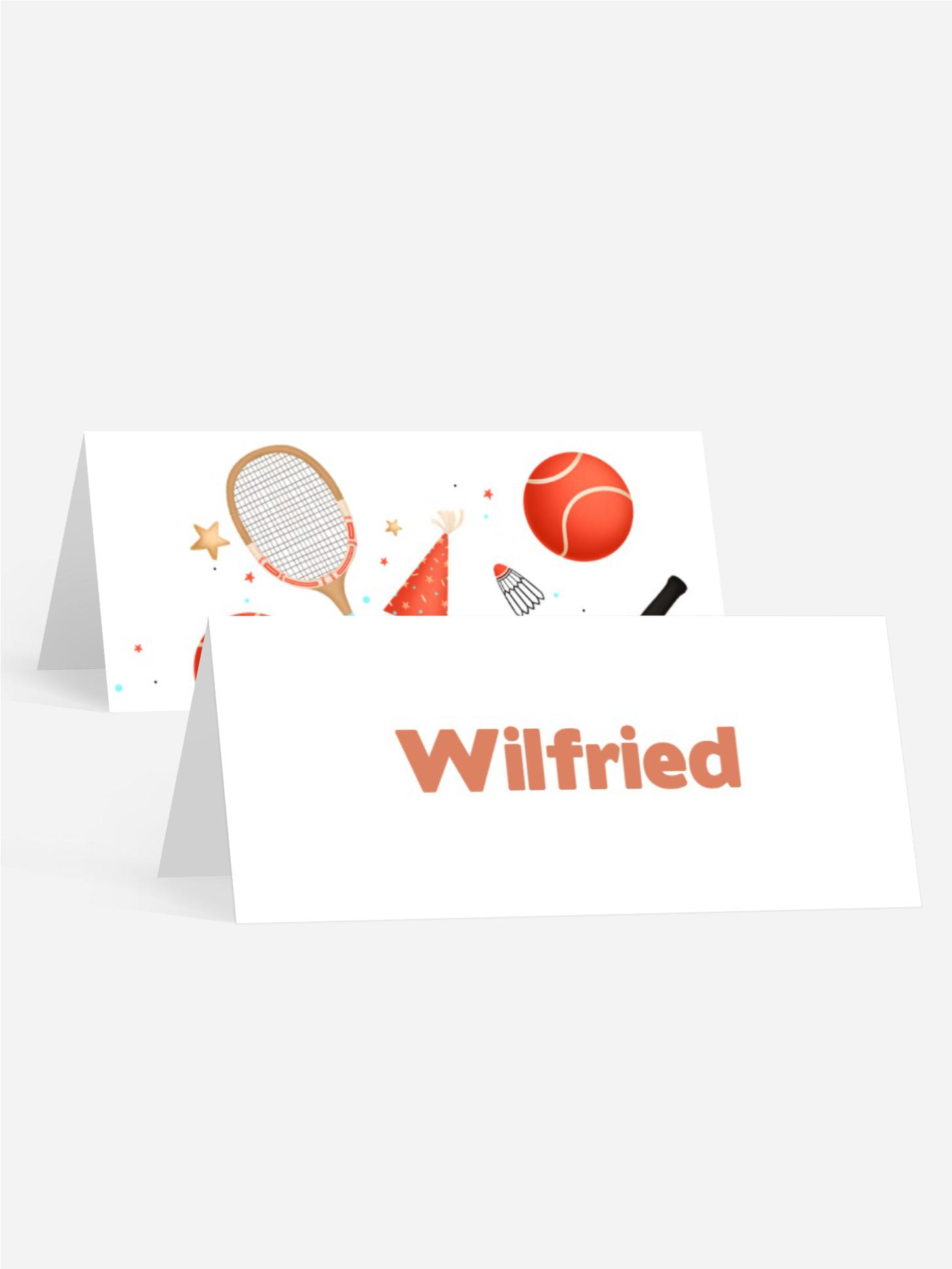 Tischkarte Jugendliche Geburtstag Sportmuster