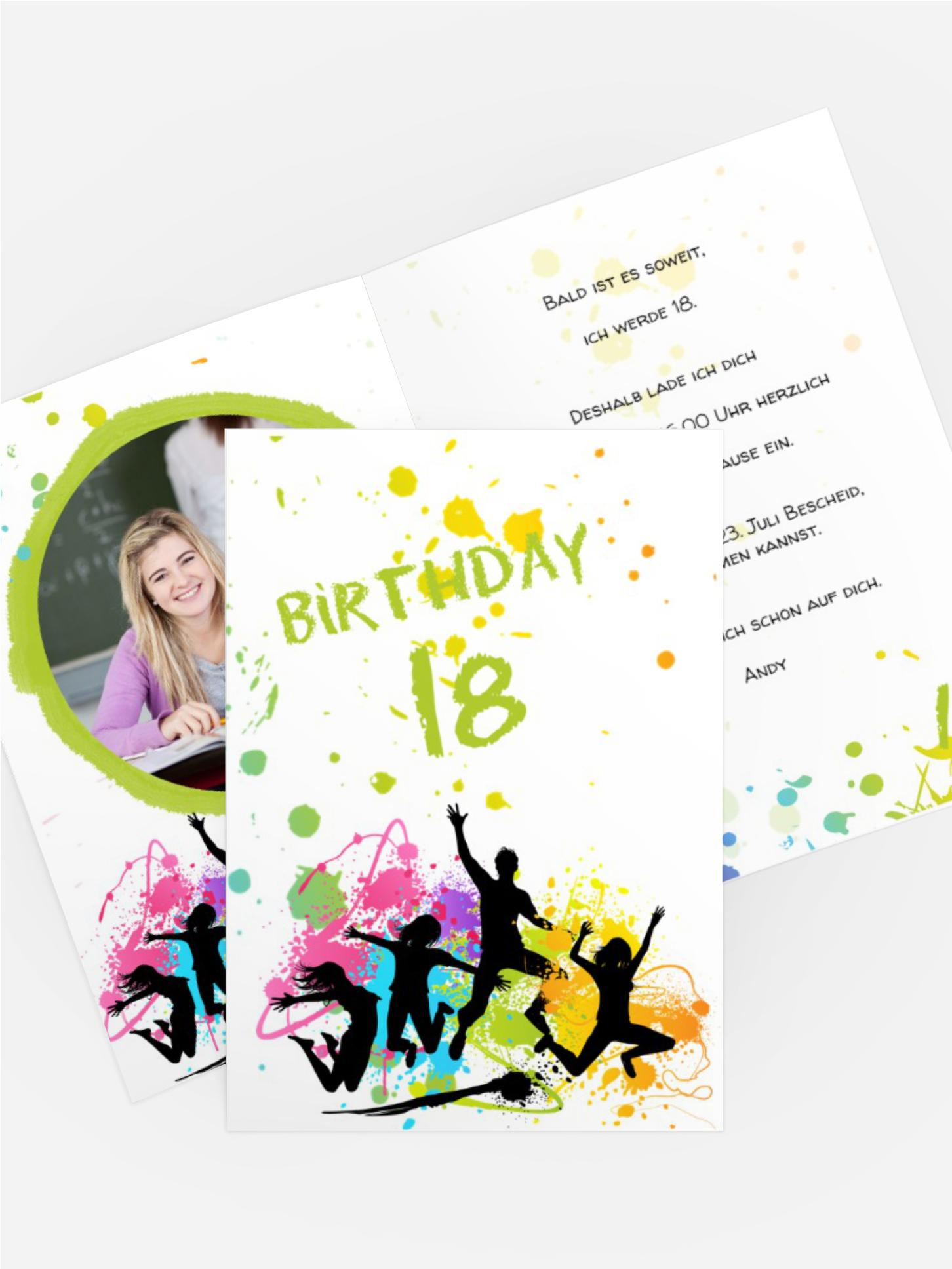 Geburtstagseinladung bunte Party 18 Foto