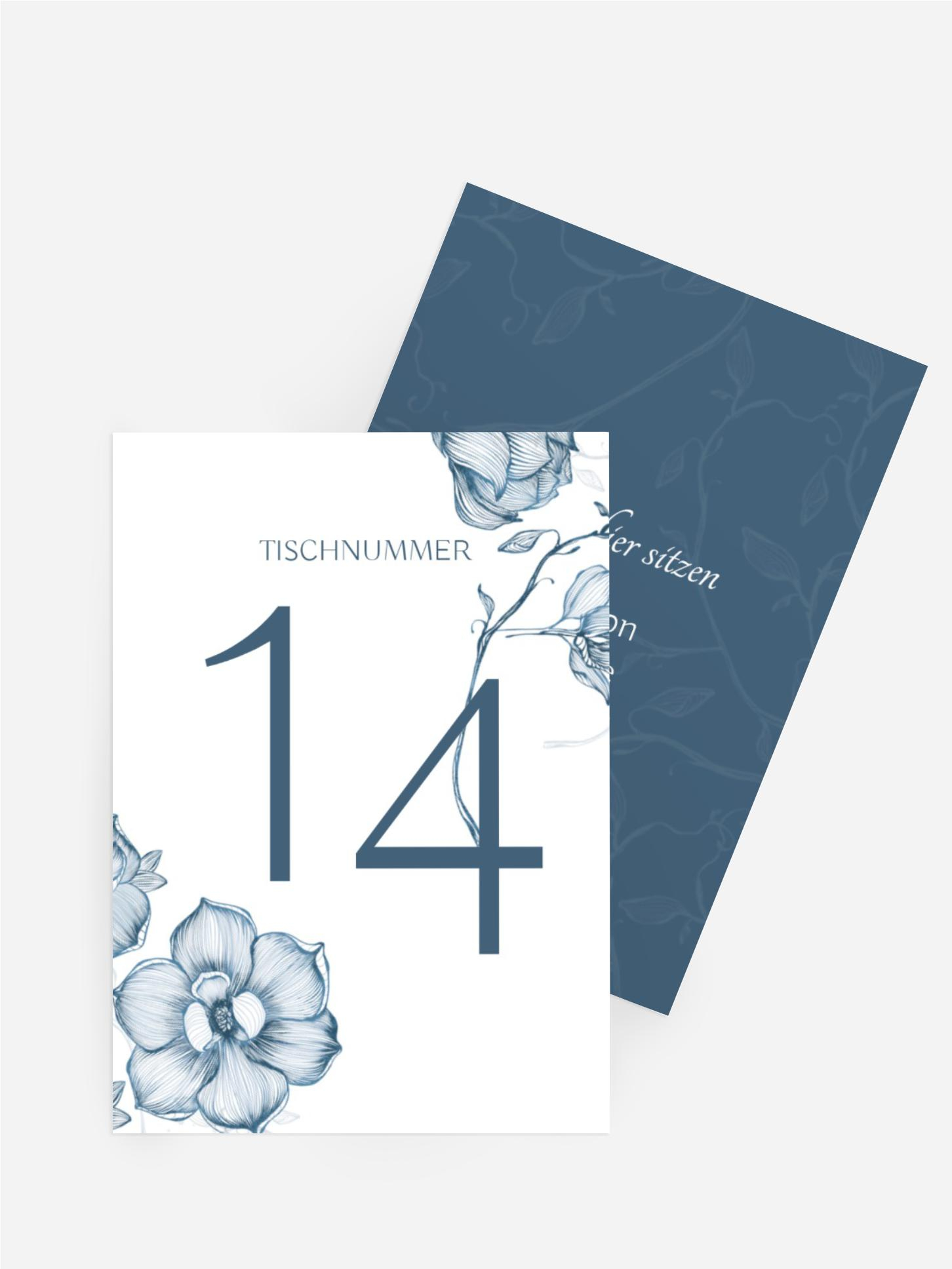 Tischnummer Hochzeit Blumenhimmel