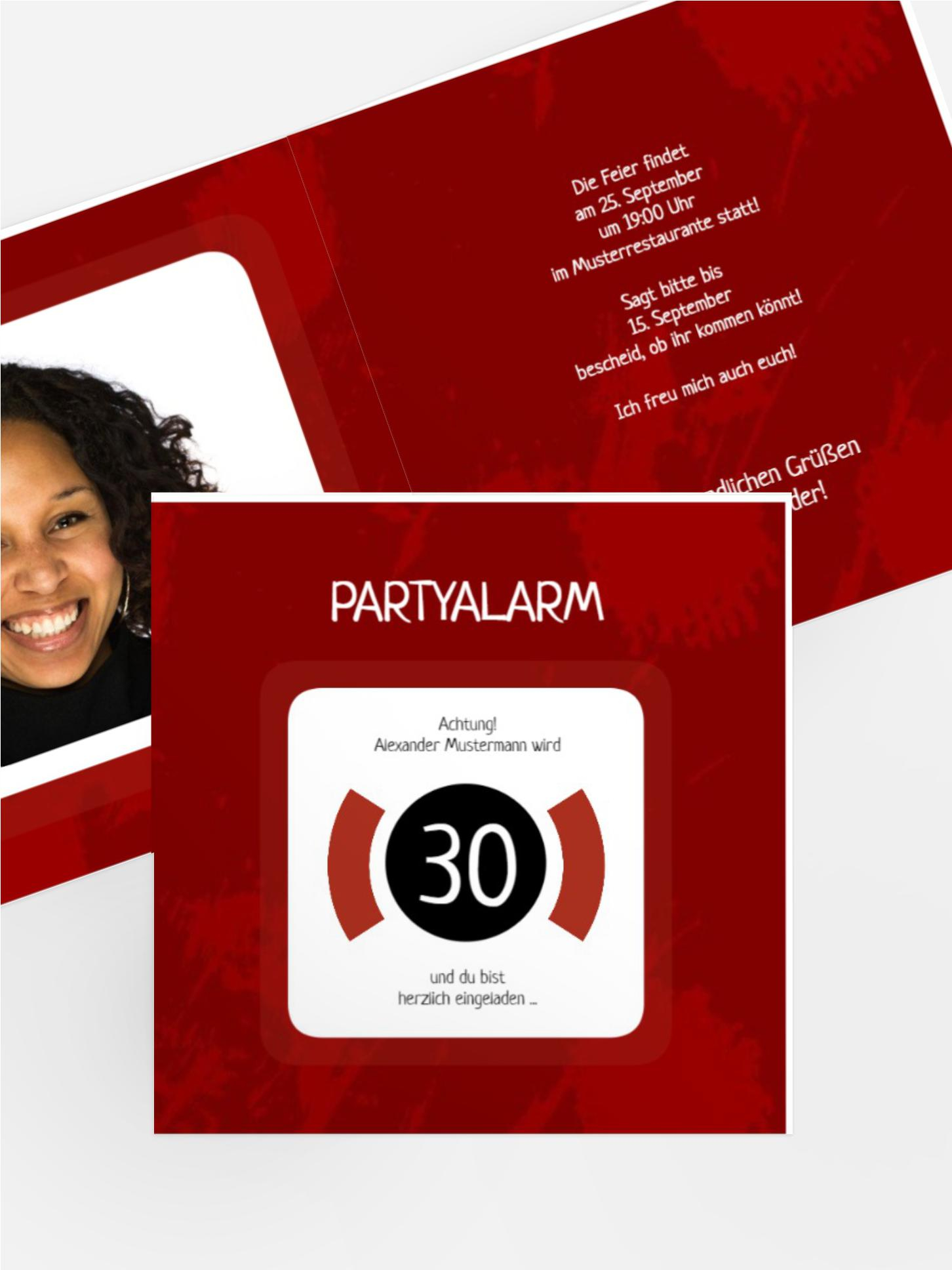Geburtstagseinladung 30 Partyalarm Foto