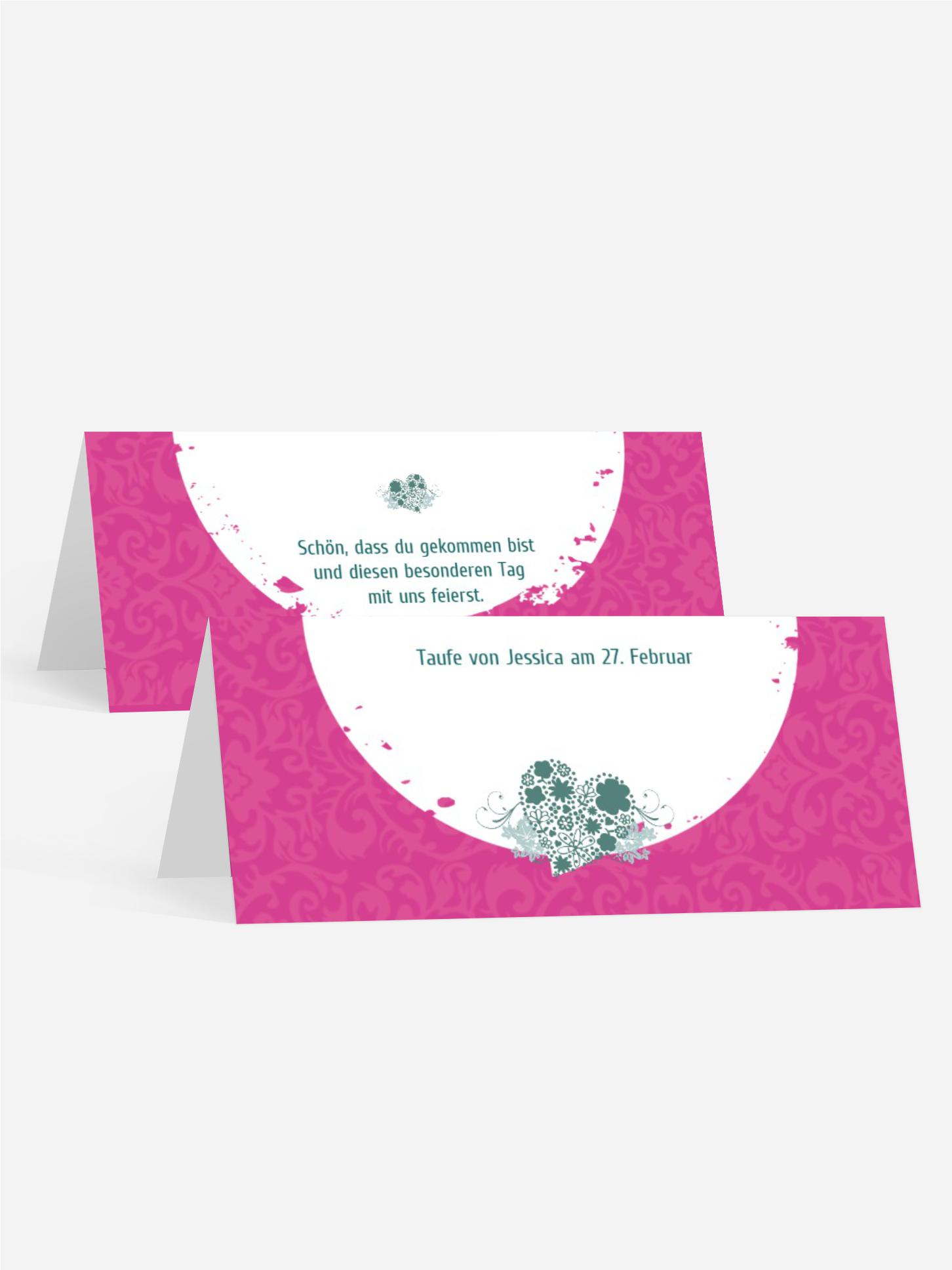 Taufe Tischkarte Kreise