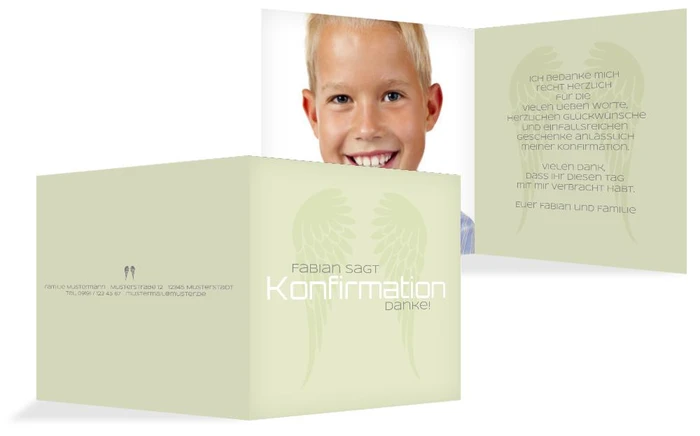Konfirmation Dankeskarte Schutzengel Konfirmation Dankeskarte Schutzengel