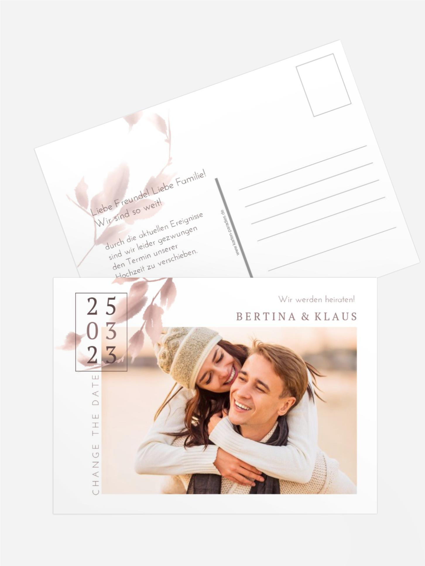 Change The Date Karte Liebes Anmerkung