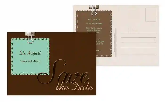 Save the Date Karte Liebesnachricht