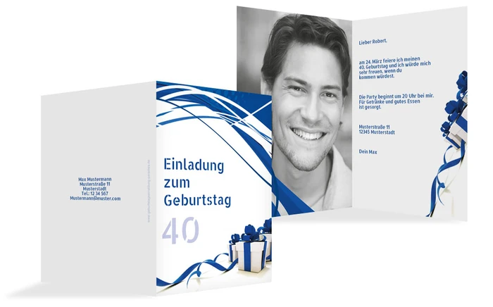 Geburtstagseinladung Schleifenband Foto 40