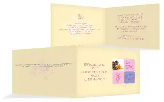 Einladungskarte Konfirmation Fisch