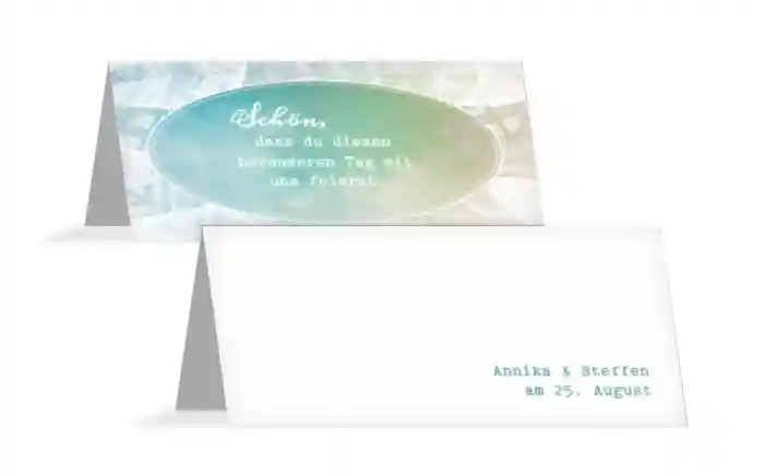 Hochzeit Tischkarte Federleicht