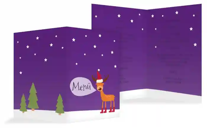 Weihnachtsmenükarte Rentier