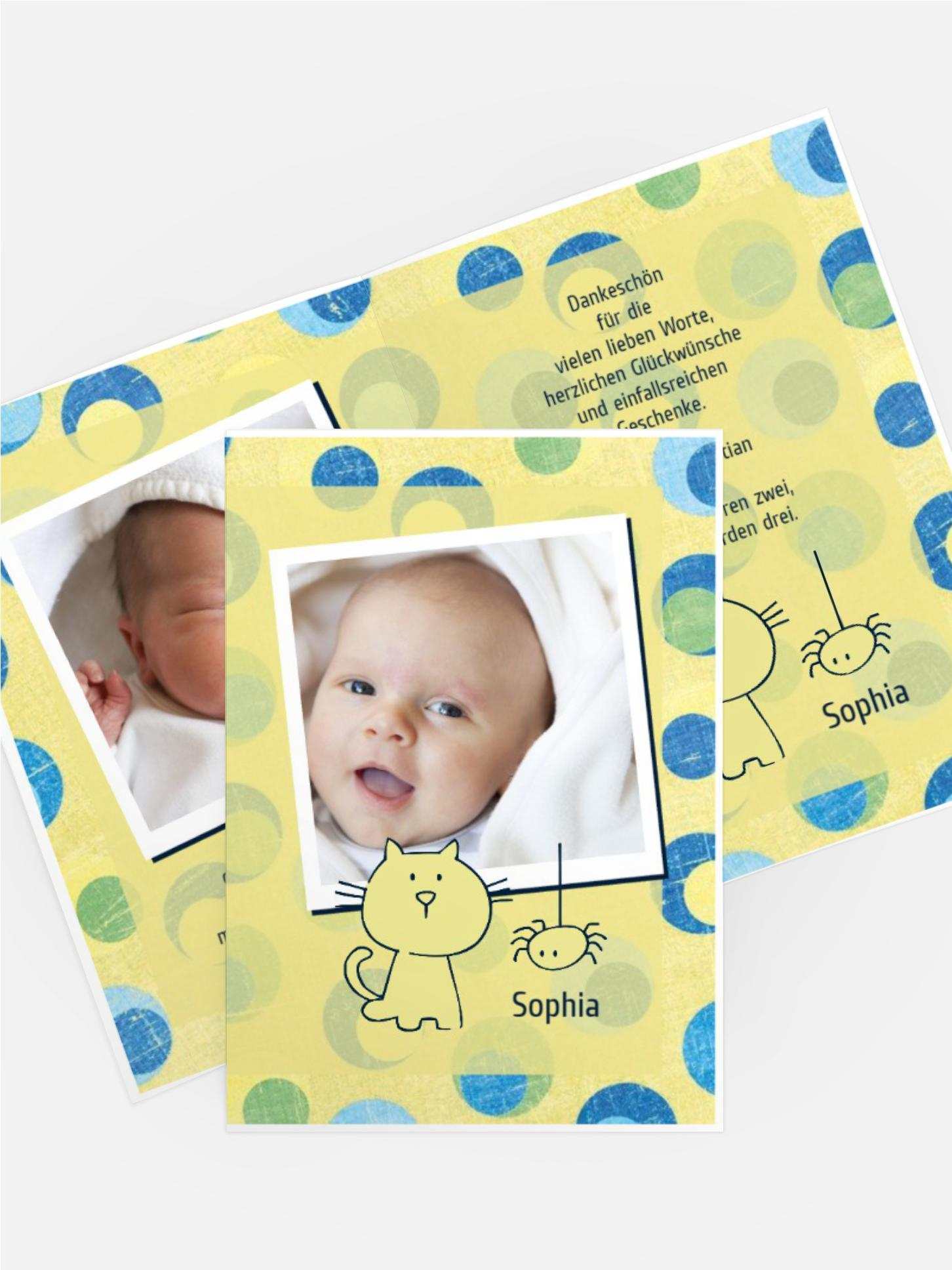 Geburt Dankeskarte Katze