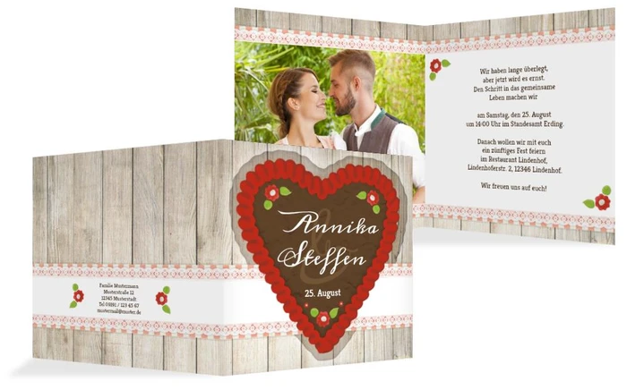 Einladungskarte zur Hochzeit München