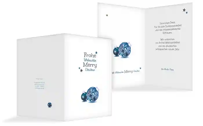 Weihnachts Grußkarte geschäftlich Weihnachtskugeln