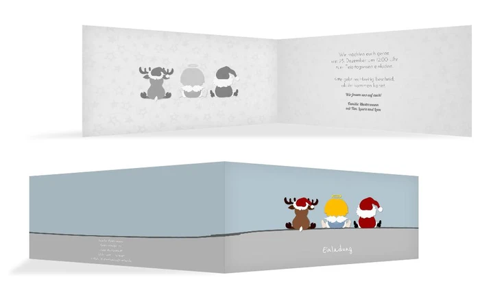 Einladungskarte privat Trio