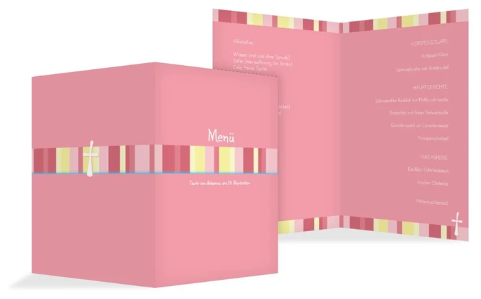 Menükarte Taufe 3Bilder