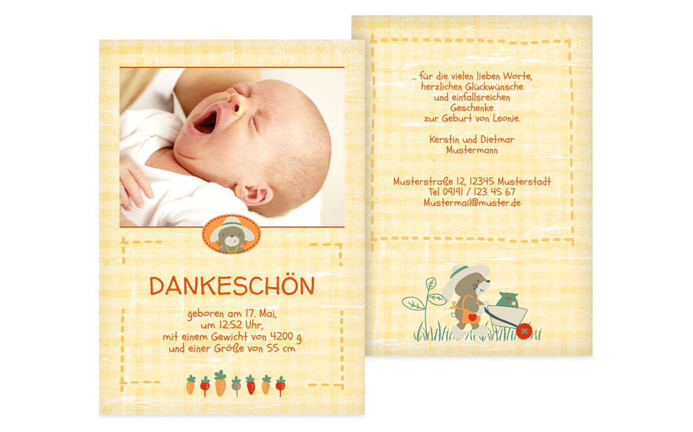 Geburt Dankeskarte Paper