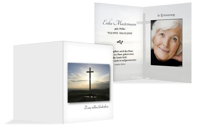 Sterbebildkarte Kreuz