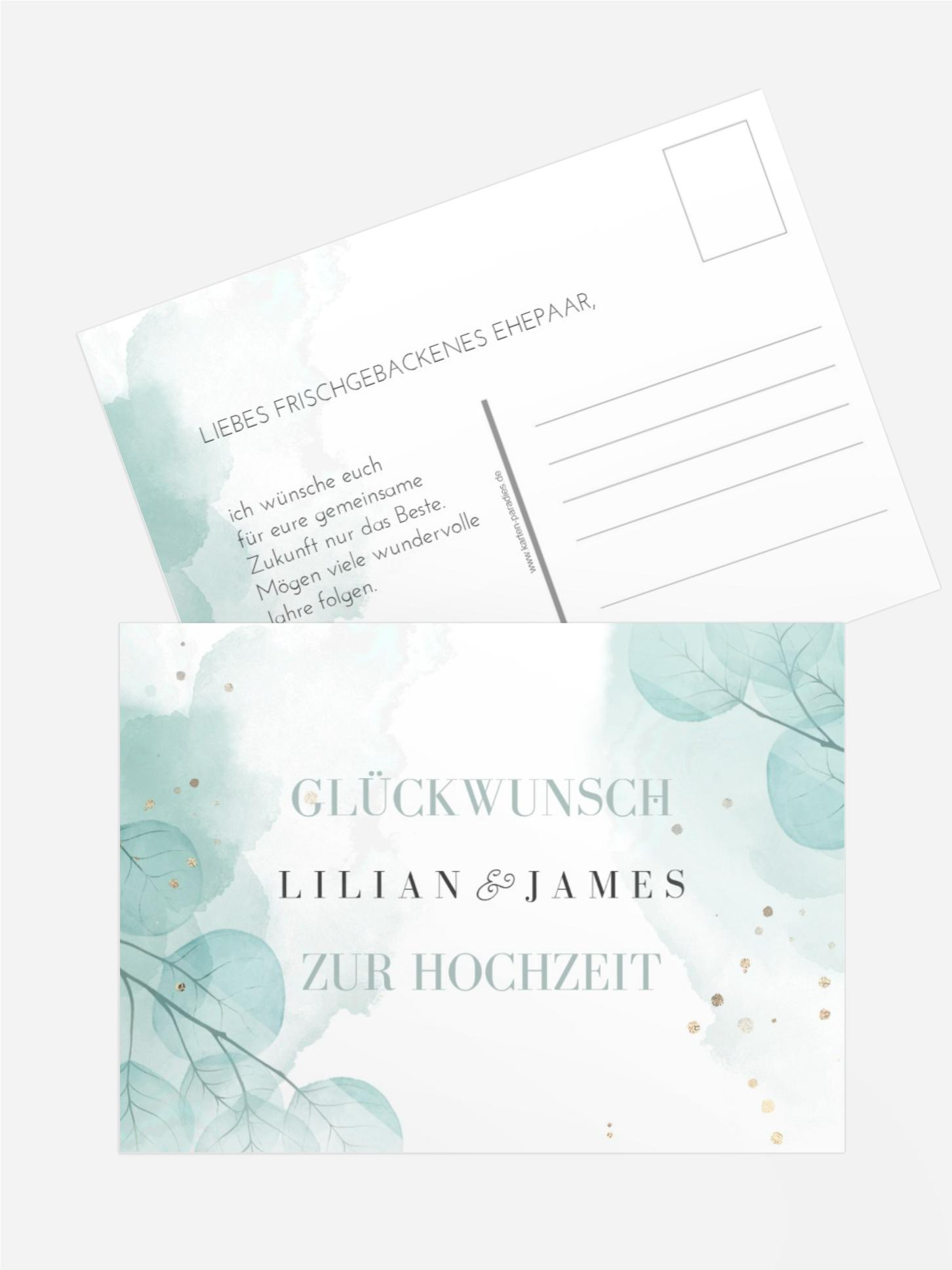 Glückwunschkarte zur Hochzeit Wolkenbaum