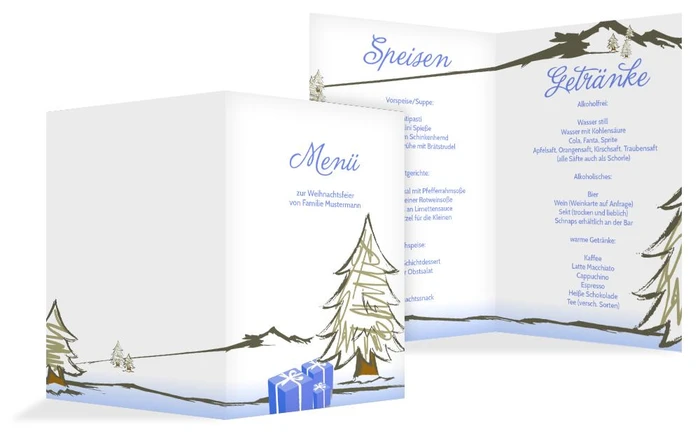 Menükarte Weihnachten Scribble