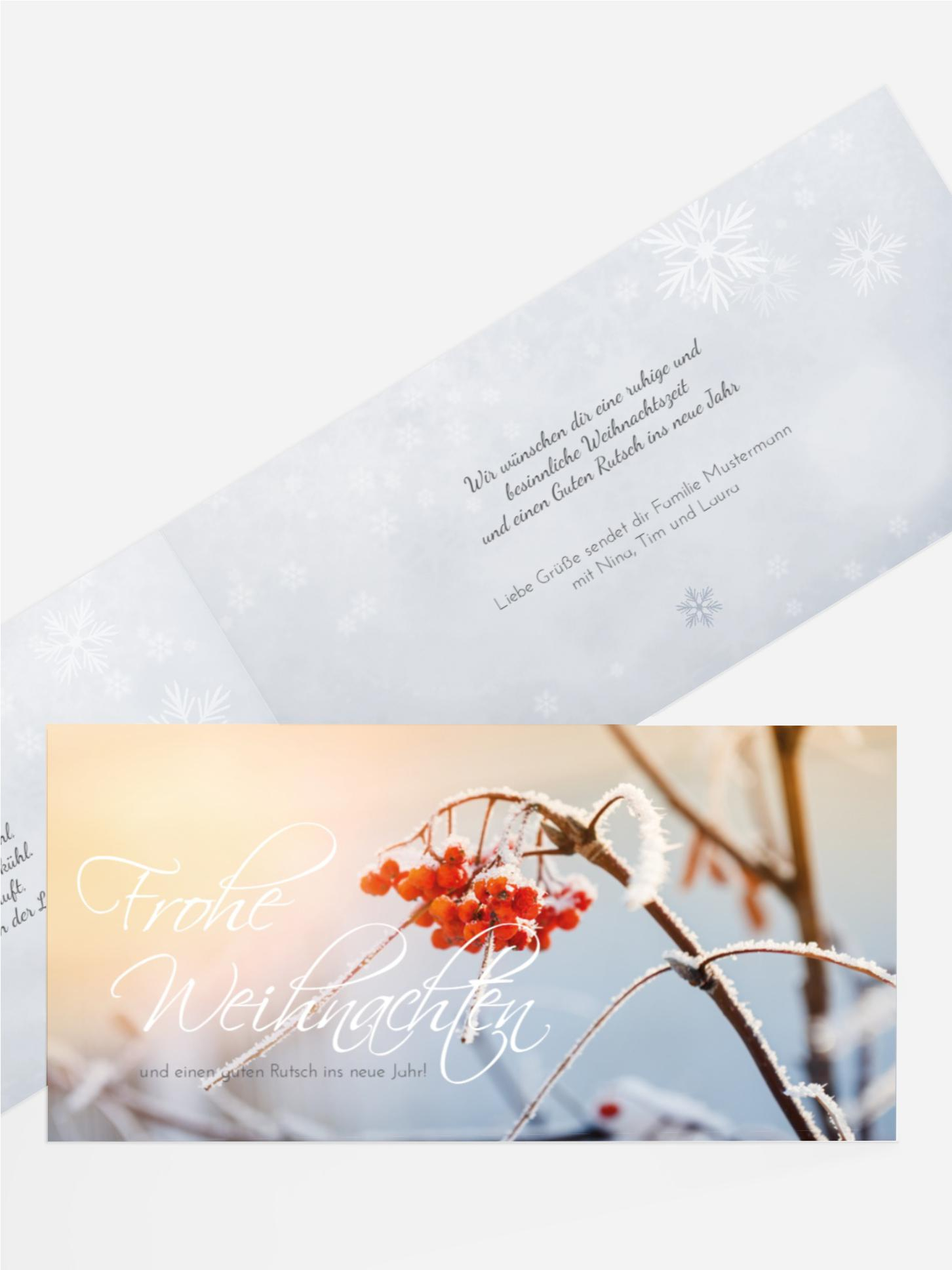 Weihnachtsgrußkarte Reif