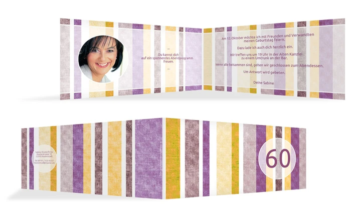 Geburtstagseinladung Gestreift 60 Foto Geburtstagseinladung Gestreift 60 Foto