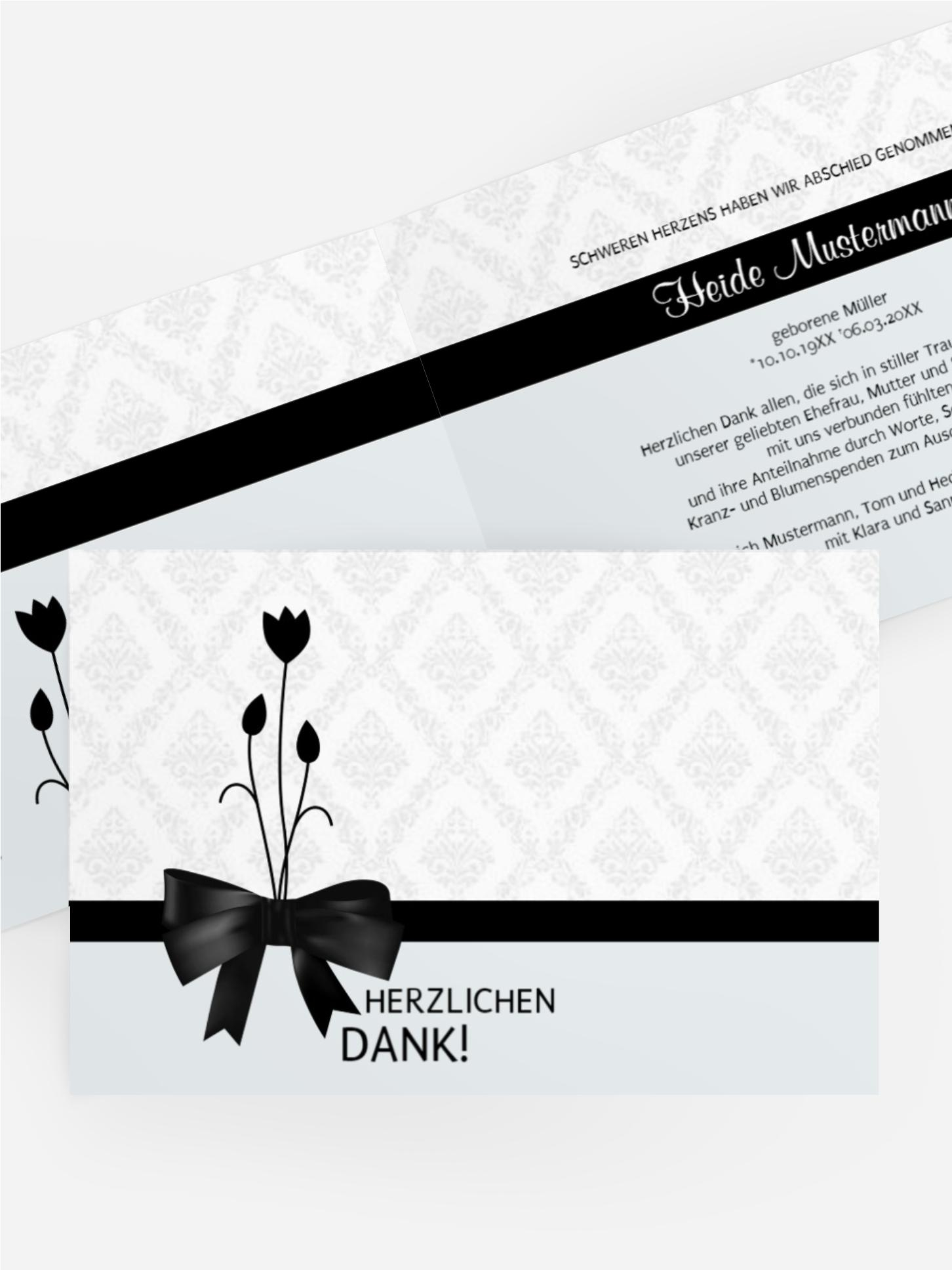 Dankeskarte Schleife quer