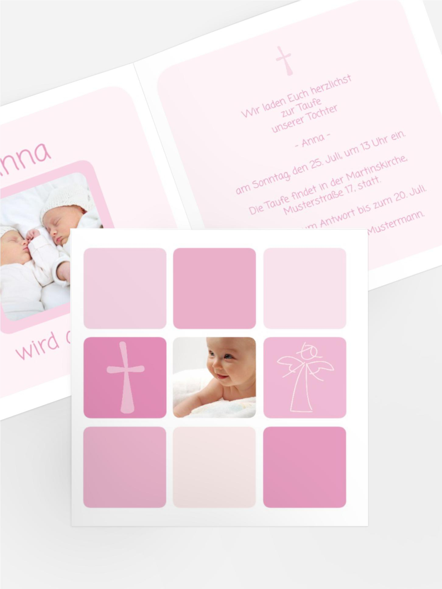 Einladung zur Taufe Kästchen