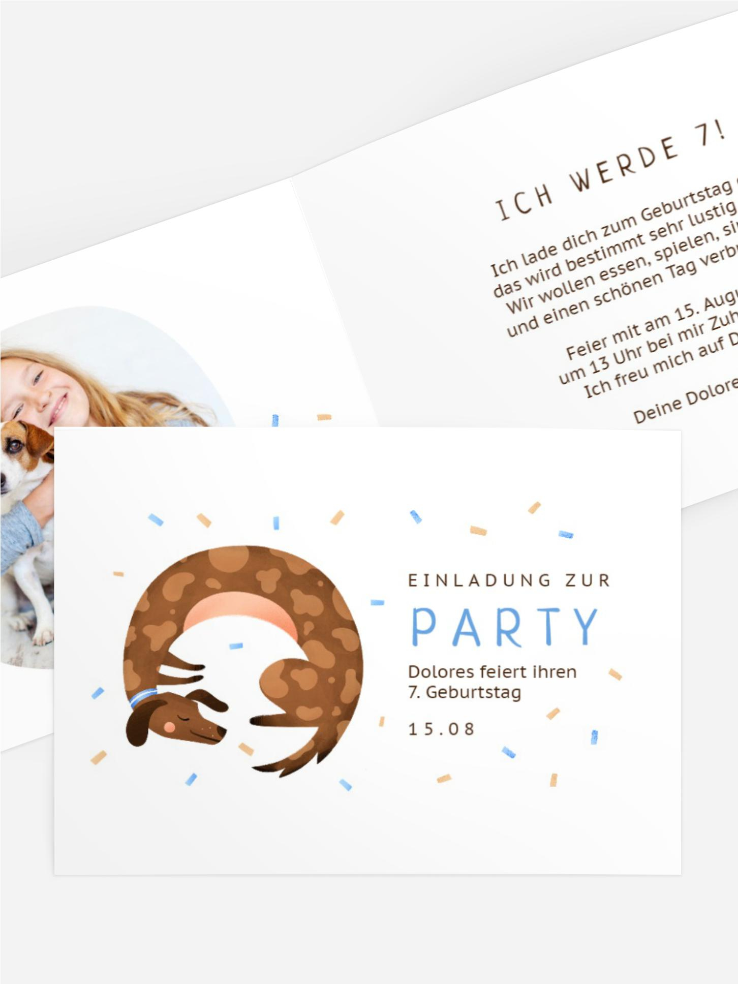 Kindergeburtstagseinladung Hundeparty Kindergeburtstagseinladung Hundeparty
