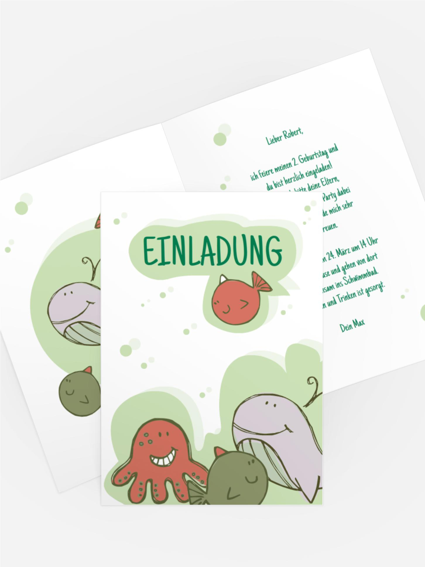 Kindergeburtstagseinladung "Unterwasserwelt"