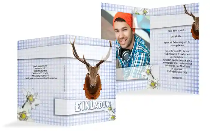 Einladungskarte Geburtstag Jagdtrophäe Einladungskarte Geburtstag Jagdtrophäe