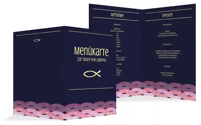 Taufe Menükarte Ichthys