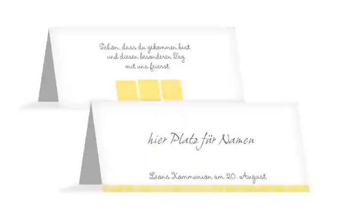 Tischkarte Kommunion White
