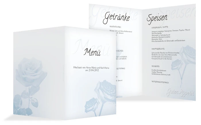 Menükarte Rose